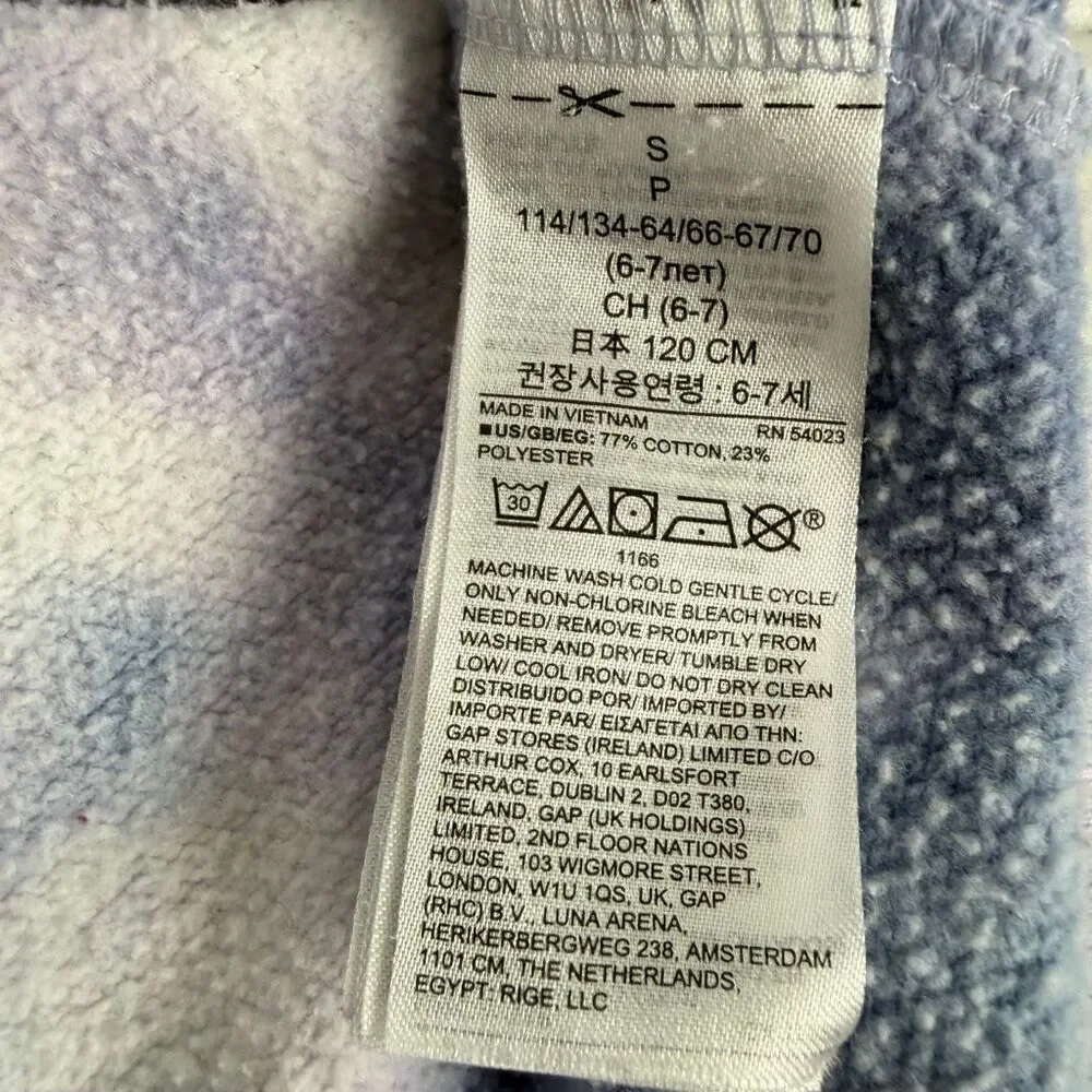 Gap Kids size Small 6-7 Long Purple Tie Dye Sweatshirt
